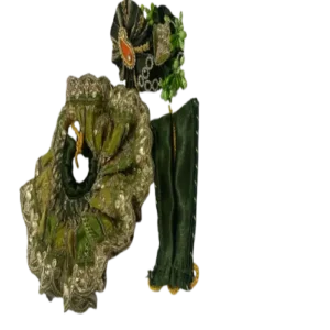 Green Embroidered work dress for Laddu Gopal Ji