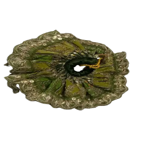 Green Embroidered work dress for Laddu Gopal Ji - Image 3