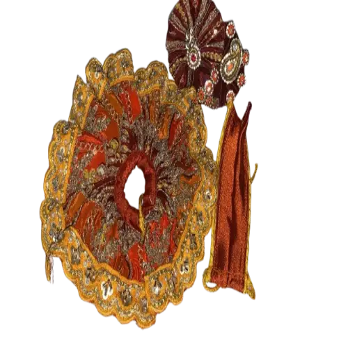 Orange Embroidered work dress for Laddu Gopal Ji - Image 2