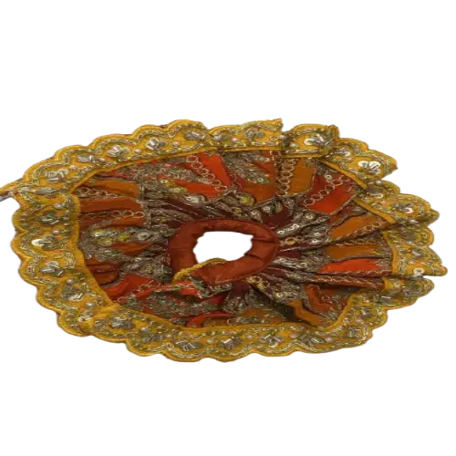 Orange Embroidered work dress for Laddu Gopal Ji - Image 3