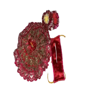 Red Embroidered work dress for Laddu Gopal Ji