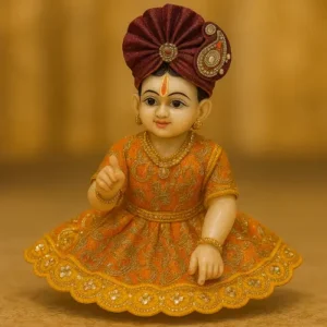 Orange Embroidered work dress for Laddu Gopal Ji