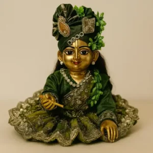 Green Embroidered work dress for Laddu Gopal Ji