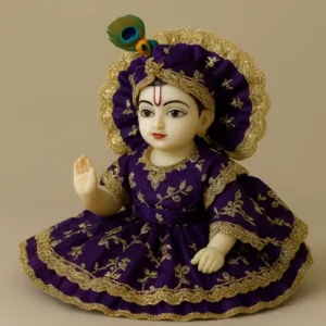 Festival special heavy royal purple dress for Laddu Gopal Ji